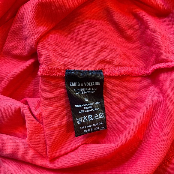 Zadig&Voltaire Crystal Bolt Button Henley Shirt - size M - Picture 8 of 8